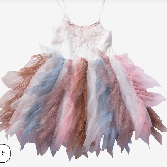 open lace back dress Dolly by Le Petit Tom Unicorn Rainbow Ballerina Tulle Tutu Dress Rainbow  Pastel